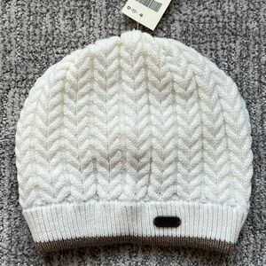 White Cable Knit Beanie